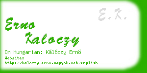 erno kaloczy business card