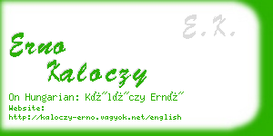 erno kaloczy business card